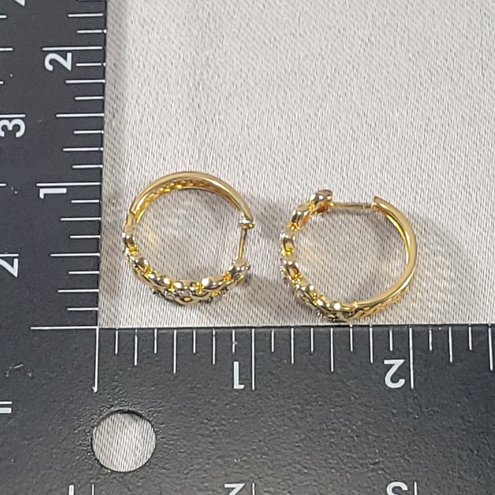 JTV Gold Vermeil Sterling Silver Chrome Diopside Hoop Earrings 4.65ctw - Picture 5 of 8